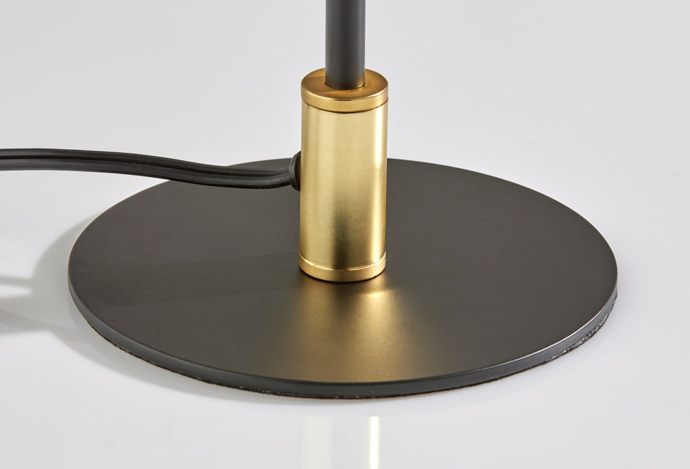 Black and Gold Metal Two Light Candlestick LED Table Lamp With Brass Cone Shade By Homeroots | Table Lamps | Modishstore - 4