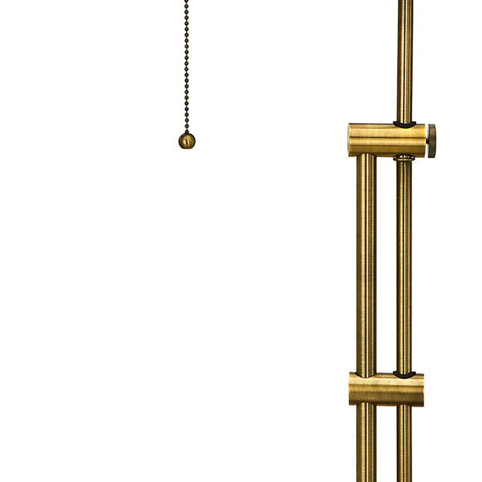 Bronze Metal Adjustable Table Lamp With Antiqued Brass Rectangular Shade By Homeroots | Table Lamps | Modishstore - 3