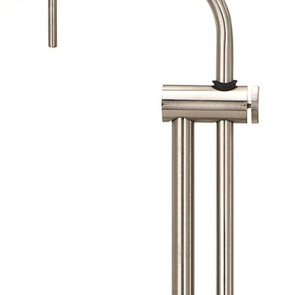 Nickel Metal Adjustable Table Lamp With Nickel Rectangular Shade By Homeroots | Table Lamps | Modishstore - 3