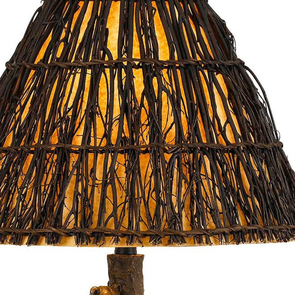 Bronze Table Lamp With Brown Empire Shade By Homeroots | Table Lamps | Modishstore - 3