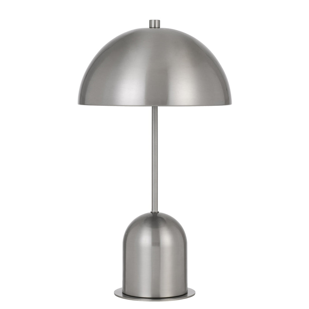 Nickel Metal Desk Table Lamp With Nickel Dome Shade By Homeroots | Table Lamps | Modishstore - 4