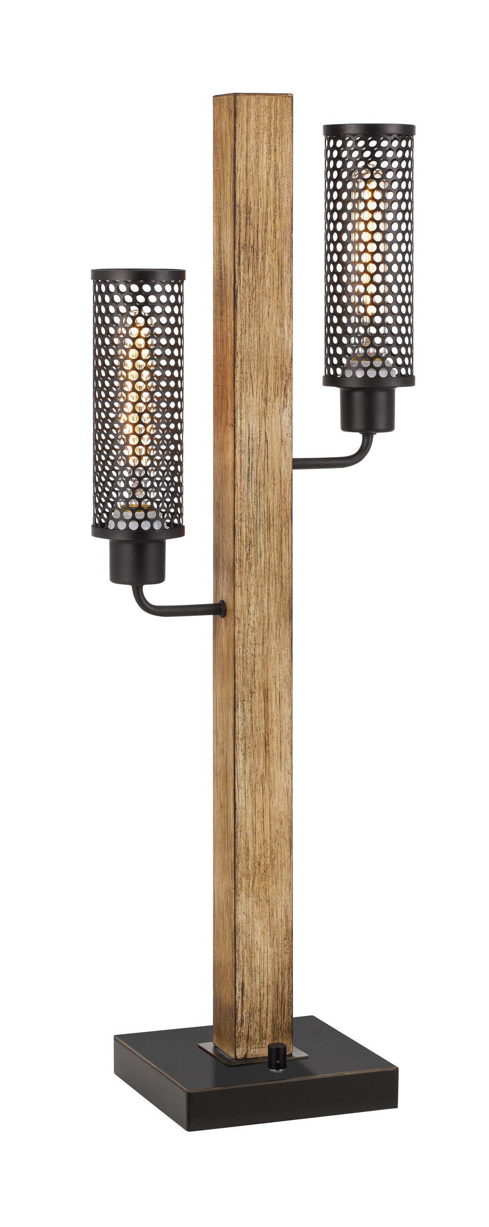 Gray Metal Two Light Table Lamp With Black Novelty Shade By Homeroots | Table Lamps | Modishstore - 4
