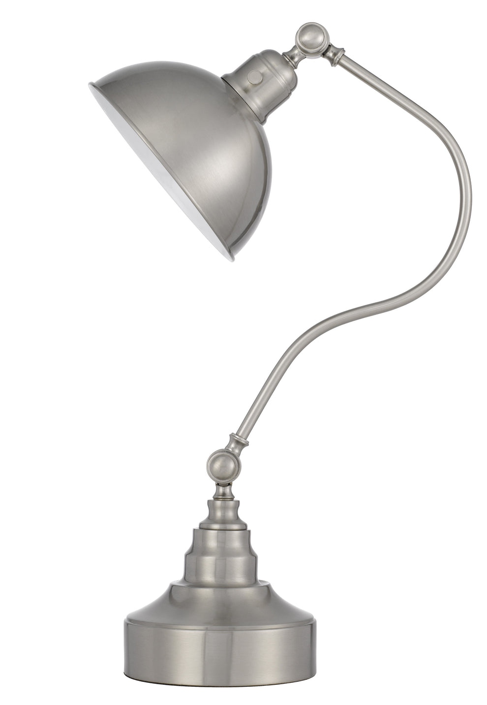 Nickel Metal Lantern Desk Table Lamp With Nickel Dome Shade By Homeroots | Table Lamps | Modishstore - 5