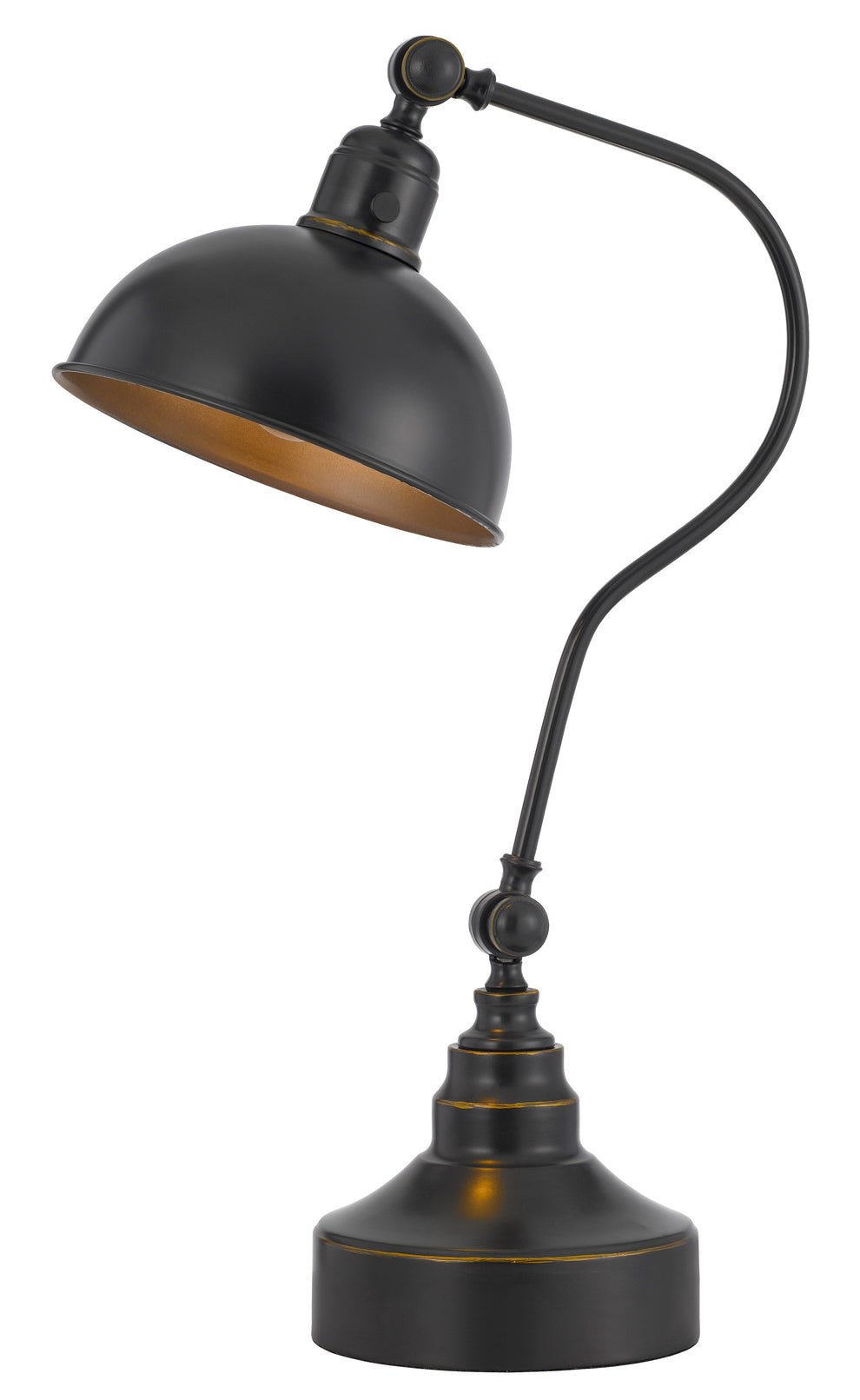 Distressed Gray Metal Adjustable Desk Lamp With Gray Dome Shade By Homeroots | Table Lamps | Modishstore - 5