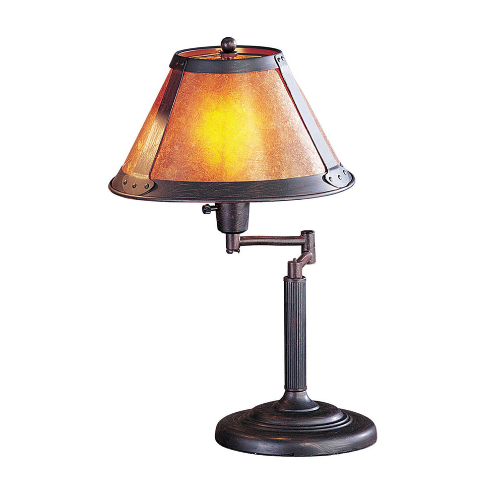 Gray Metal Candlestick Table Lamp With Amber Empire Shade By Homeroots | Table Lamps | Modishstore - 4
