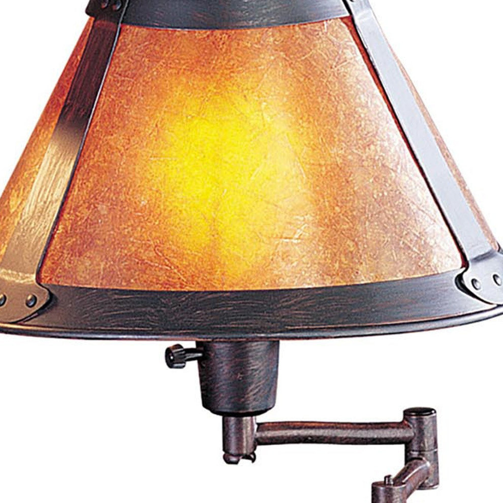 Gray Metal Candlestick Table Lamp With Amber Empire Shade By Homeroots | Table Lamps | Modishstore - 5
