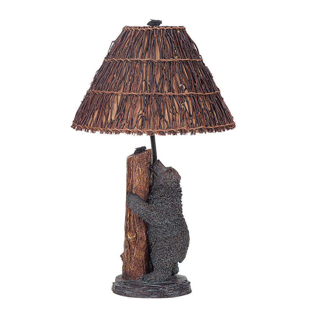 Gray Novelty Table Lamp With Brown Empire Shade By Homeroots | Table Lamps | Modishstore - 4
