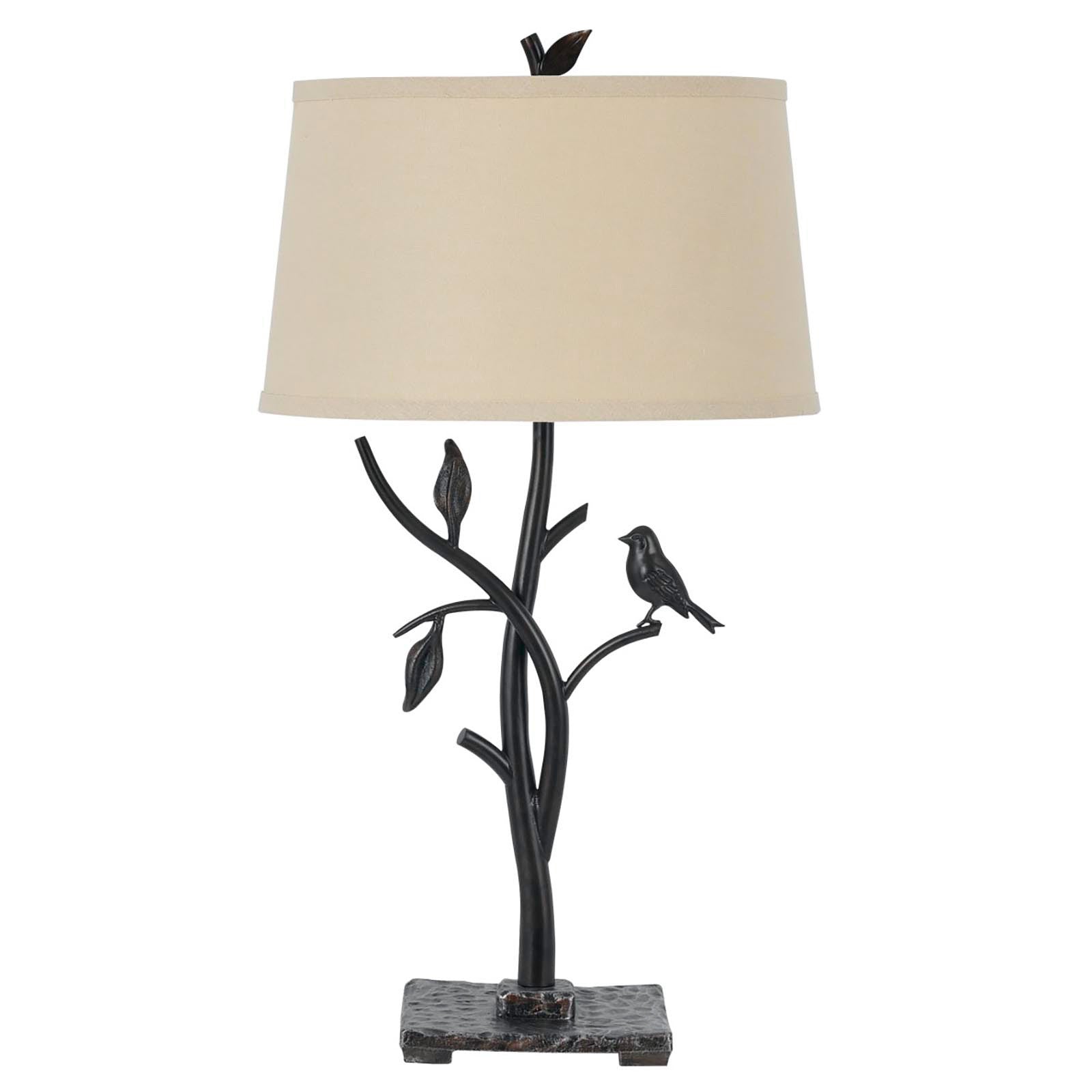 Tan Metal Table Lamp With Tan Empire Shade By Homeroots | Table Lamps | Modishstore - 1