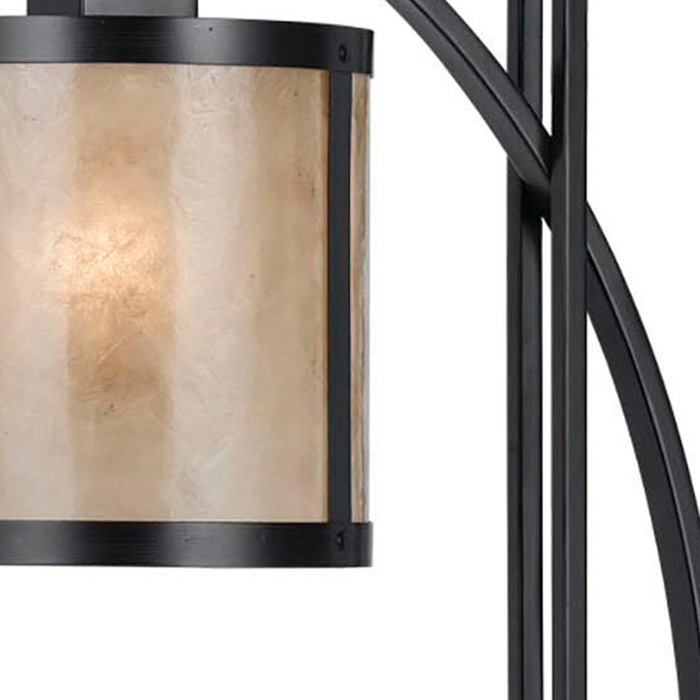 Black Metal Lantern Table Lamp With White Drum Shade By Homeroots | Table Lamps | Modishstore - 5