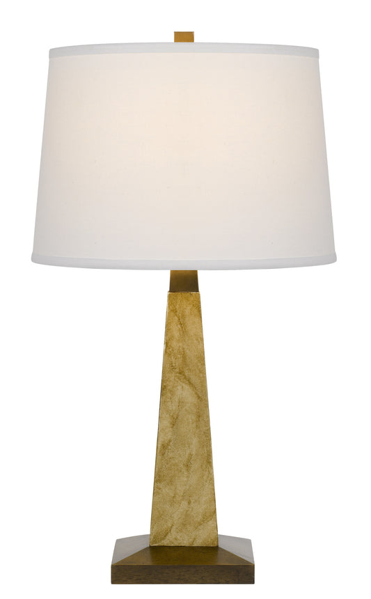 Brown Table Lamp With Off White Empire Shade By Homeroots | Table Lamps | Modishstore - 1