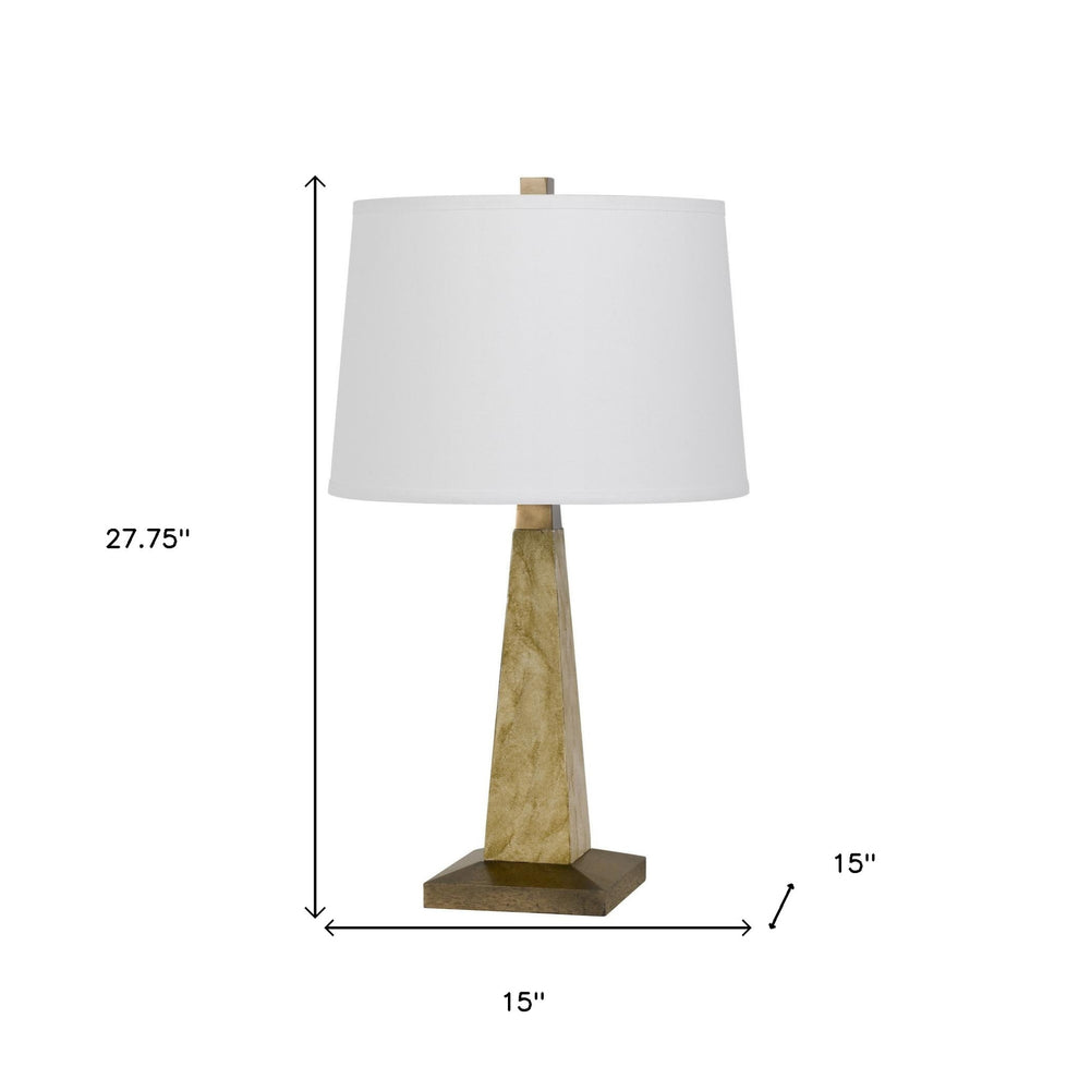 Brown Table Lamp With Off White Empire Shade By Homeroots | Table Lamps | Modishstore - 3