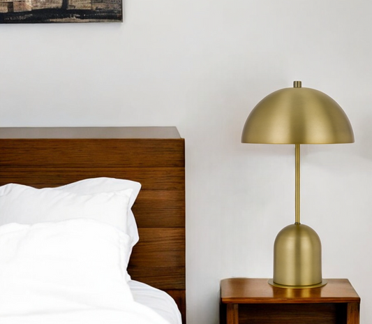 Antiqued Brass Metal Novelty Desk Lamp With Antiqued Brass Dome Shade By Homeroots | Table Lamps | Modishstore - 1