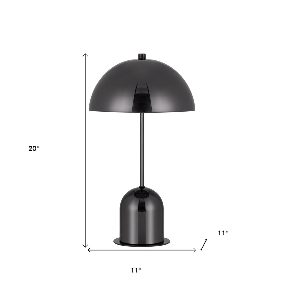Gunmetal Dark Gray Desk Table Lamp With Half Dome Shade By Homeroots | Table Lamps | Modishstore - 3