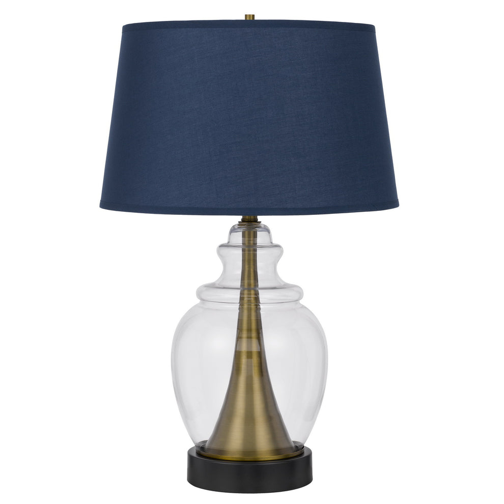 Black Metal Urn Table Lamp With Navy Blue Empire Shade By Homeroots | Table Lamps | Modishstore - 5