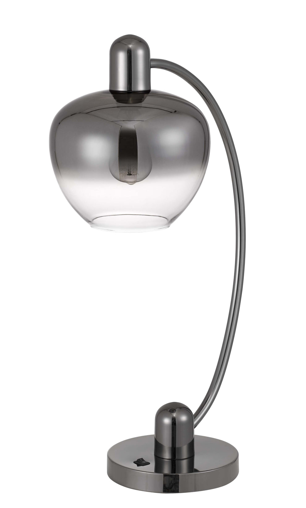 Gunmetal Metal Table Lamp With Silver Metallic Globe Shade By Homeroots | Table Lamps | Modishstore - 6