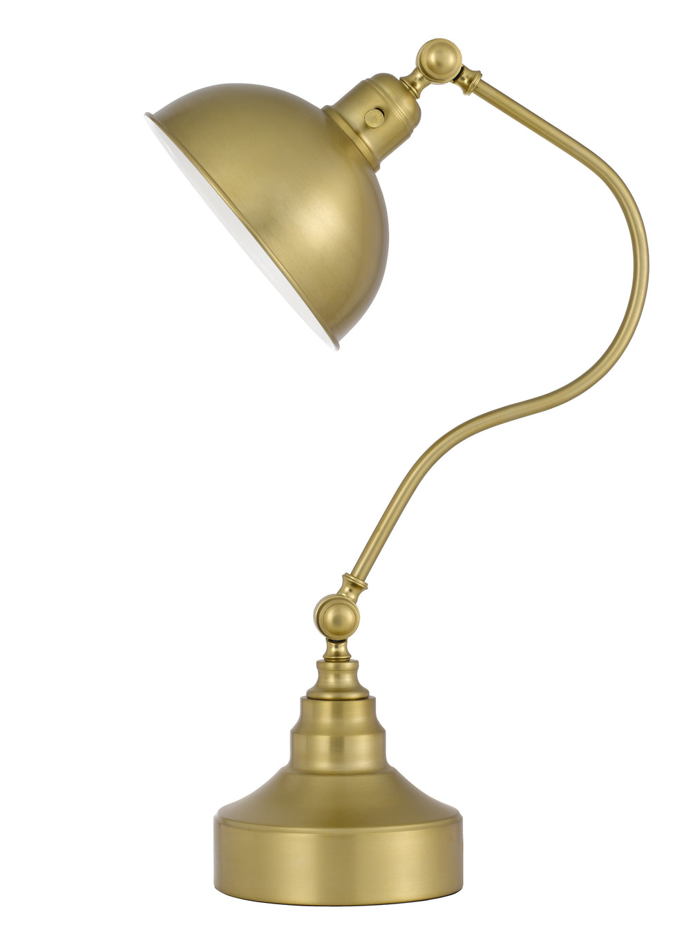 Antiqued Brass Metal Lantern Desk Lamp With Antiqued Brass Dome Shade By Homeroots | Table Lamps | Modishstore - 5