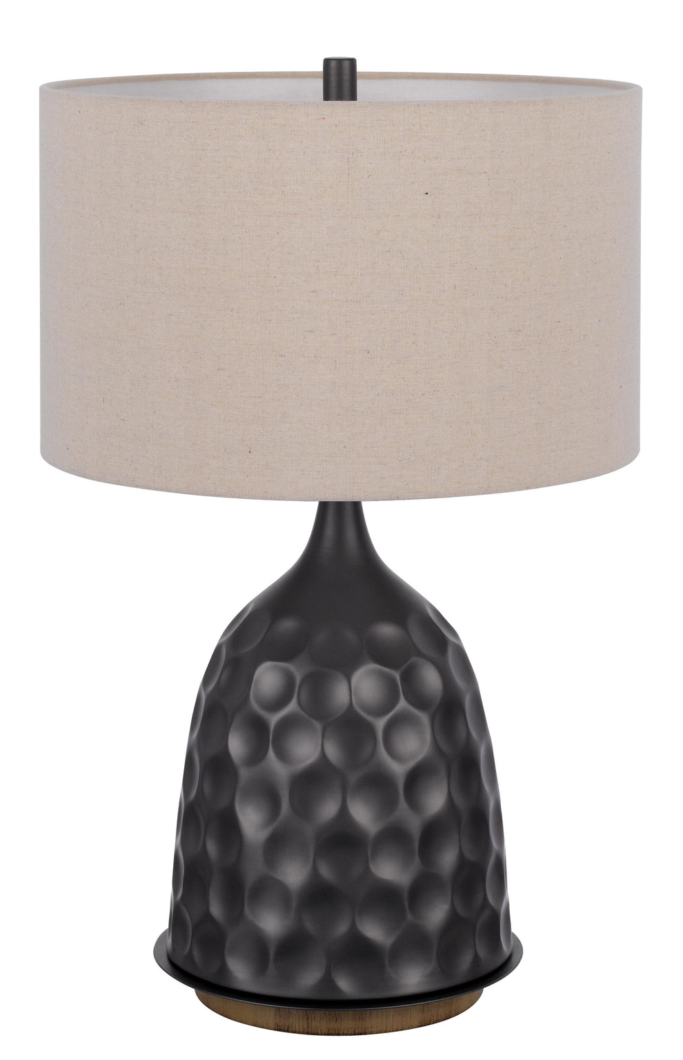Gray Metal Table Lamp With Brown Drum Shade By Homeroots | Table Lamps | Modishstore - 6