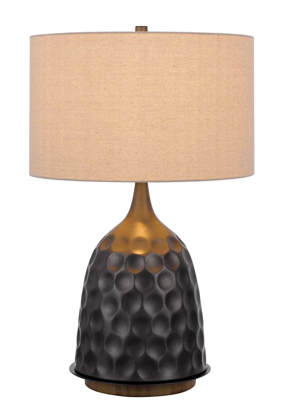 Gray Metal Table Lamp With Brown Drum Shade By Homeroots | Table Lamps | Modishstore - 7
