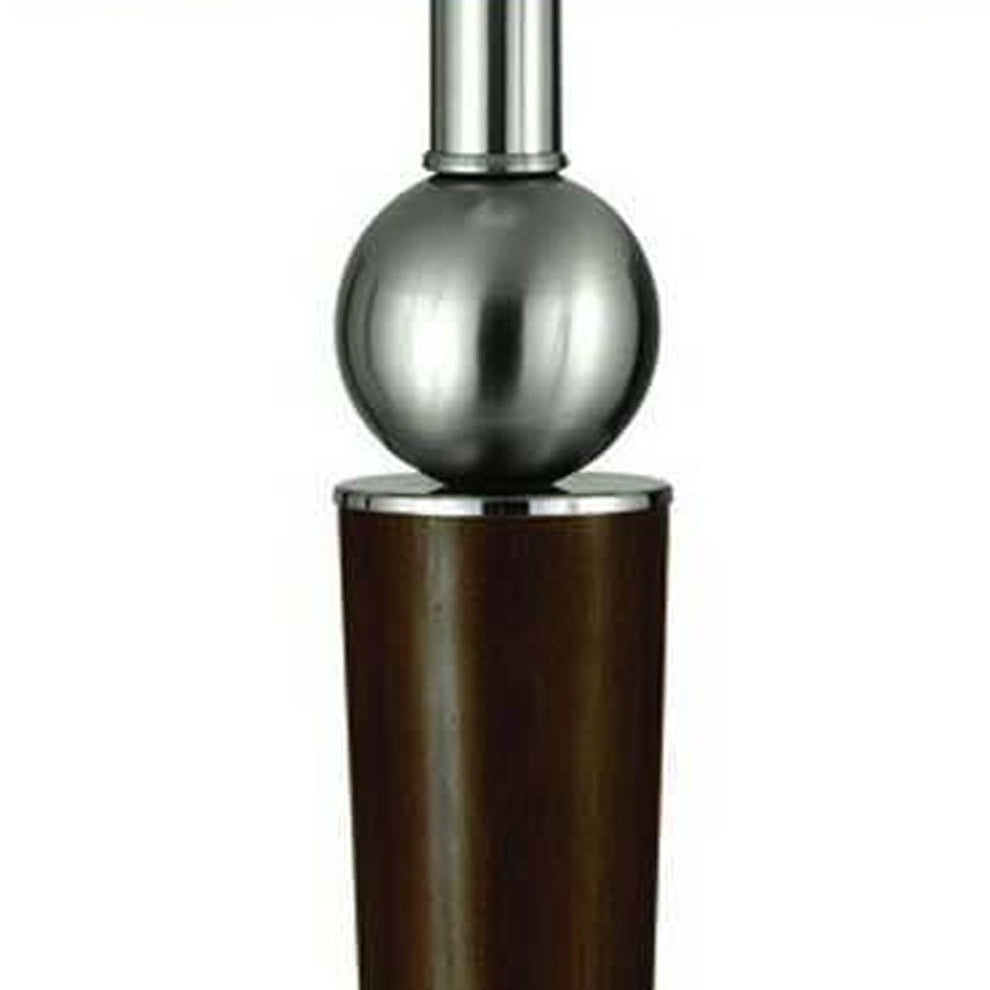 Nickel Metal Geometric USB Table Lamp With White Empire Shade By Homeroots | Table Lamps | Modishstore - 2