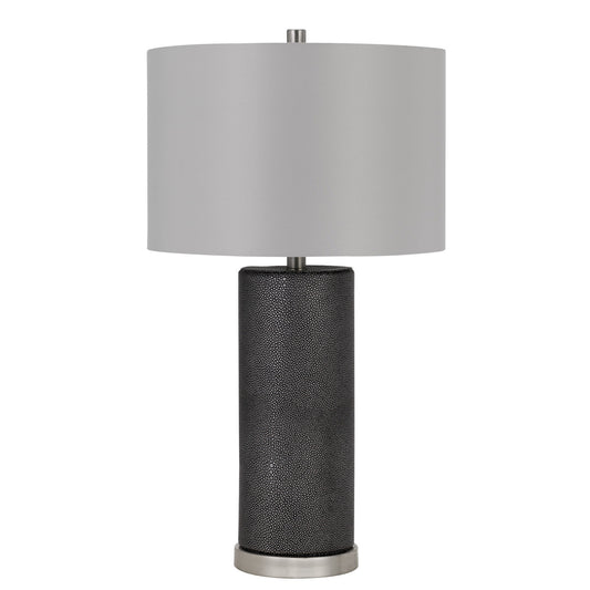 Black Metal Table Lamp With Gray Drum Shade By Homeroots | Table Lamps | Modishstore - 1