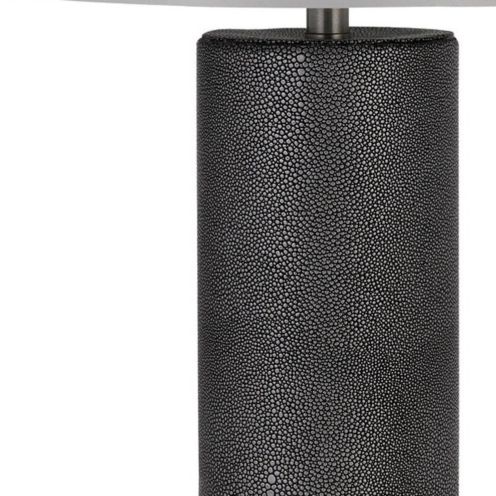 Black Metal Table Lamp With Gray Drum Shade By Homeroots | Table Lamps | Modishstore - 2