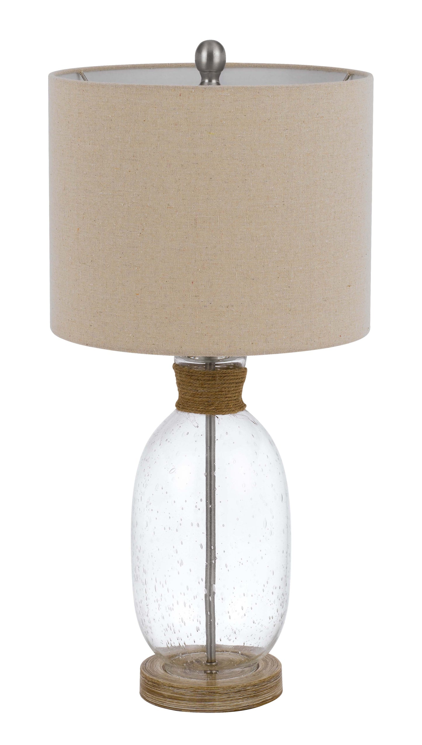 Brown Mason Jar Table Lamp With Brown Drum Shade By Homeroots | Table Lamps | Modishstore - 3
