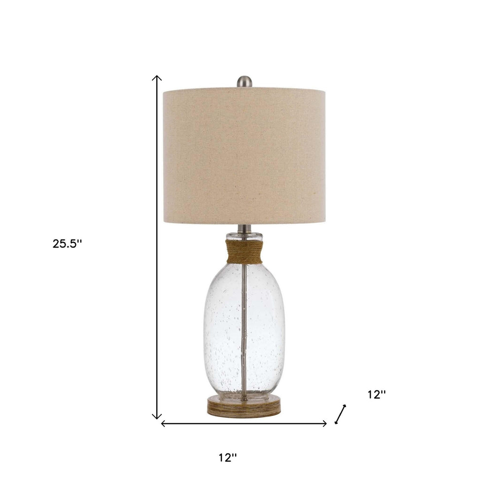 Brown Mason Jar Table Lamp With Brown Drum Shade By Homeroots | Table Lamps | Modishstore - 4