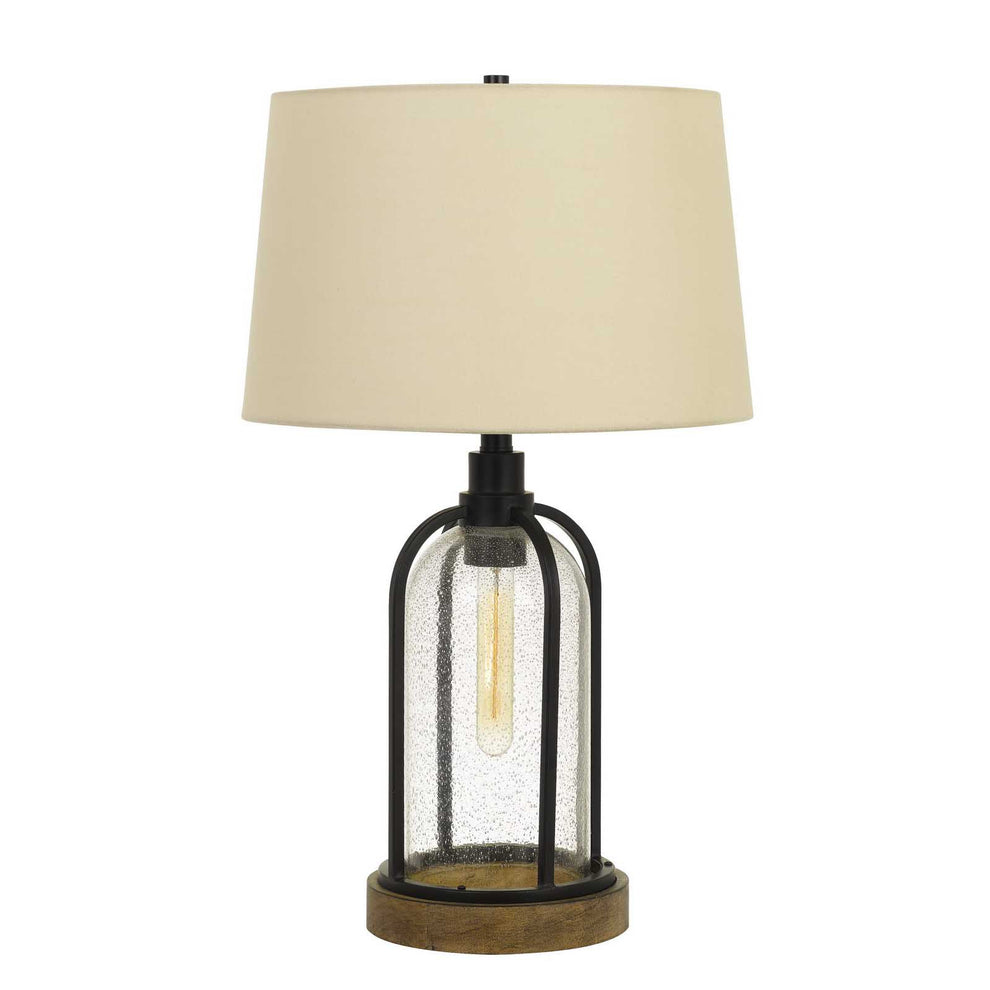 Brown Metal Two Light Globe Table Lamp With Eggshell Empire Shade By Homeroots | Table Lamps | Modishstore - 7