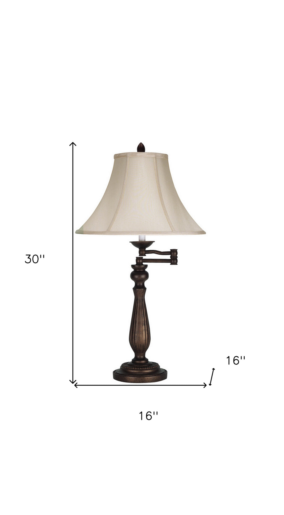 Gold Glass Novelty Table Lamp With Gray Drum Shade By Homeroots | Table Lamps | Modishstore - 11