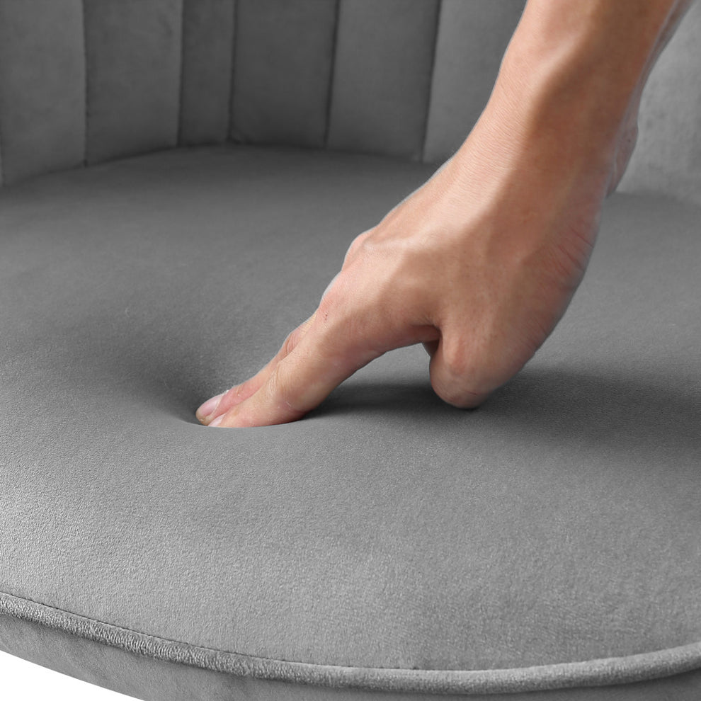 Gray Velvet And Gold Swivel Arm Chair By Homeroots | Accent Chairs | Modishstore - 7