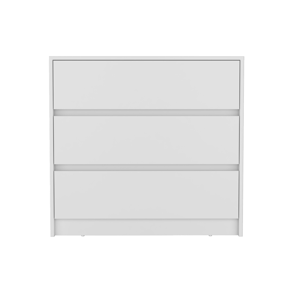 White Three Drawer Dresser By Homeroots | Dressers | Modishstore - 8