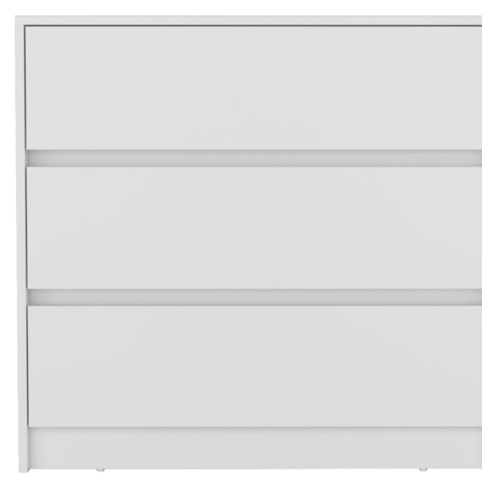 White Three Drawer Dresser By Homeroots | Dressers | Modishstore - 4
