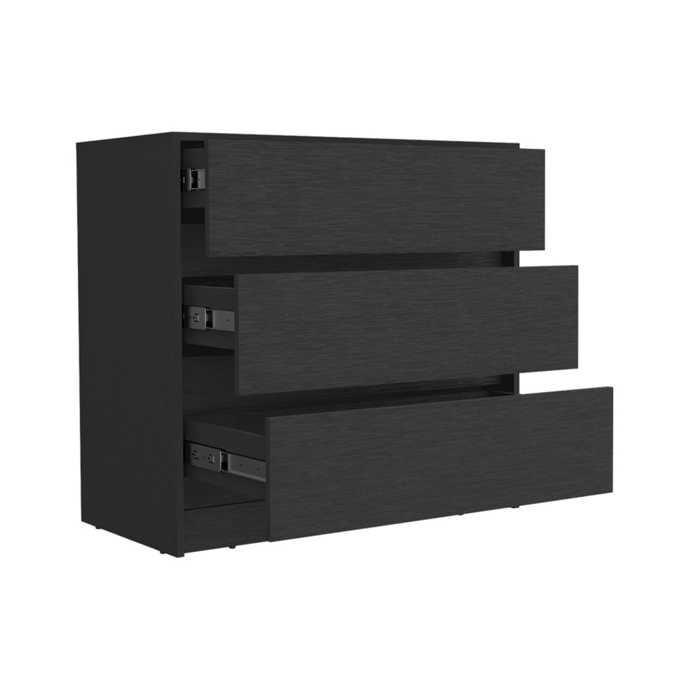 Black Three Drawer Dresser By Homeroots | Dressers | Modishstore - 3