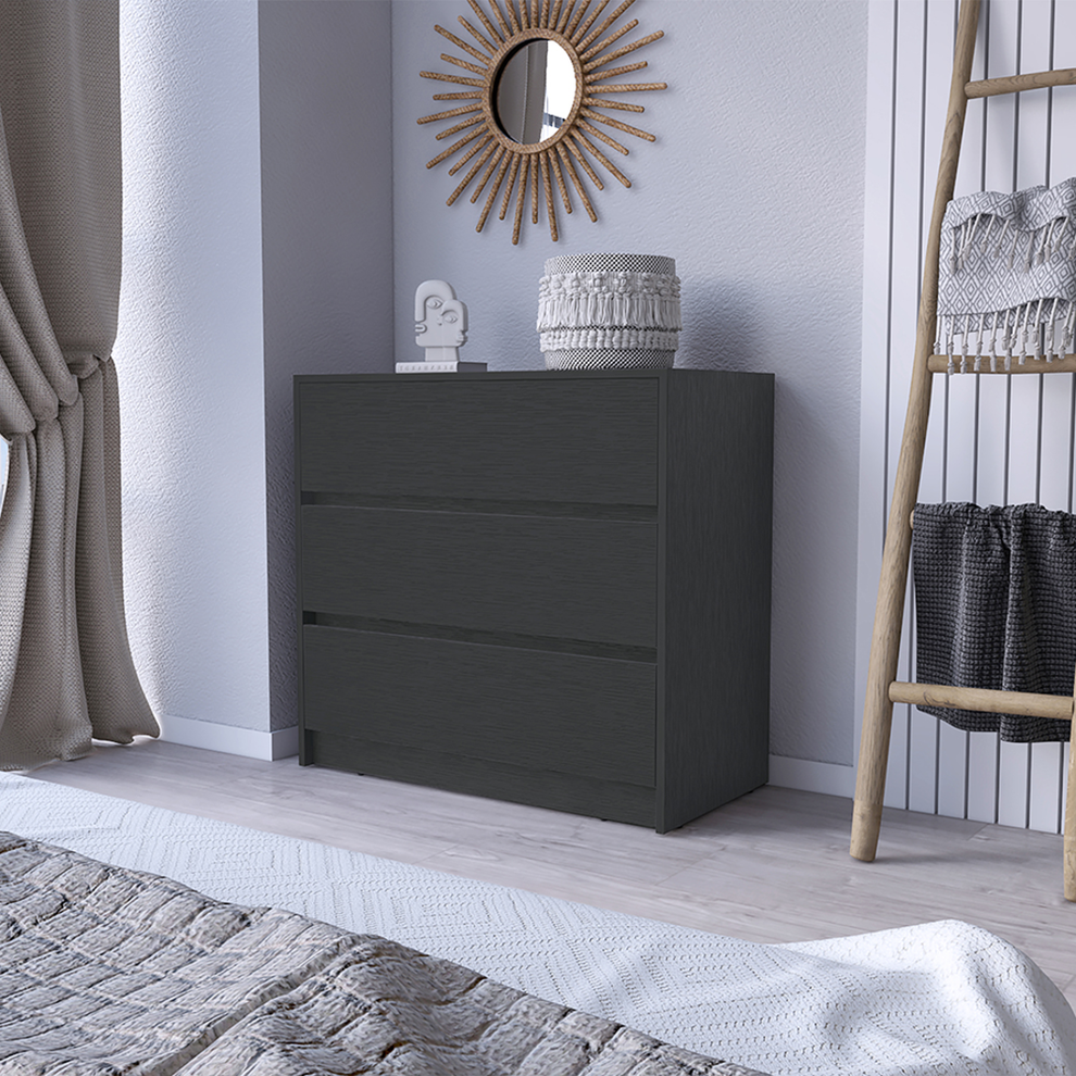 Black Three Drawer Dresser By Homeroots | Dressers | Modishstore - 7