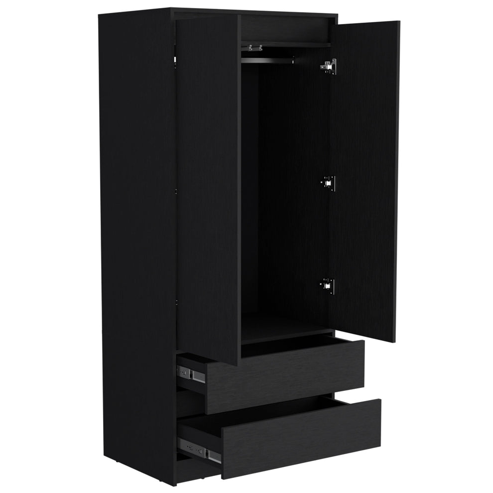 Black Two Drawer Combo Dresser By Homeroots | Dressers | Modishstore - 4