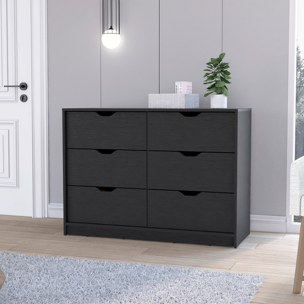 Black Four Drawer Dresser By Homeroots | Dressers | Modishstore - 6