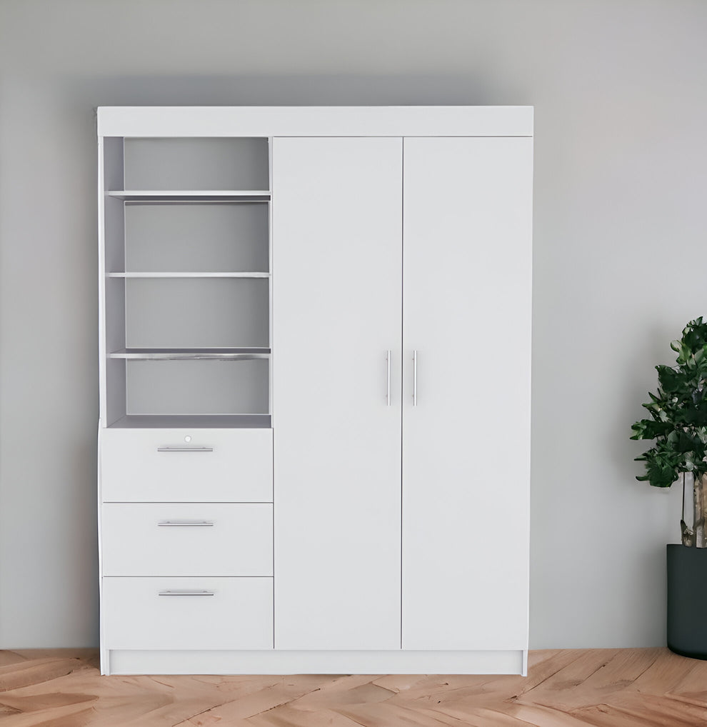 White Three Drawer Combo Dresser By Homeroots | Dressers | Modishstore - 2