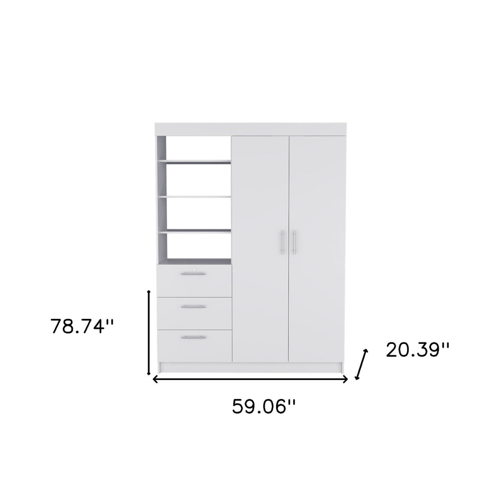 White Three Drawer Combo Dresser By Homeroots | Dressers | Modishstore - 7