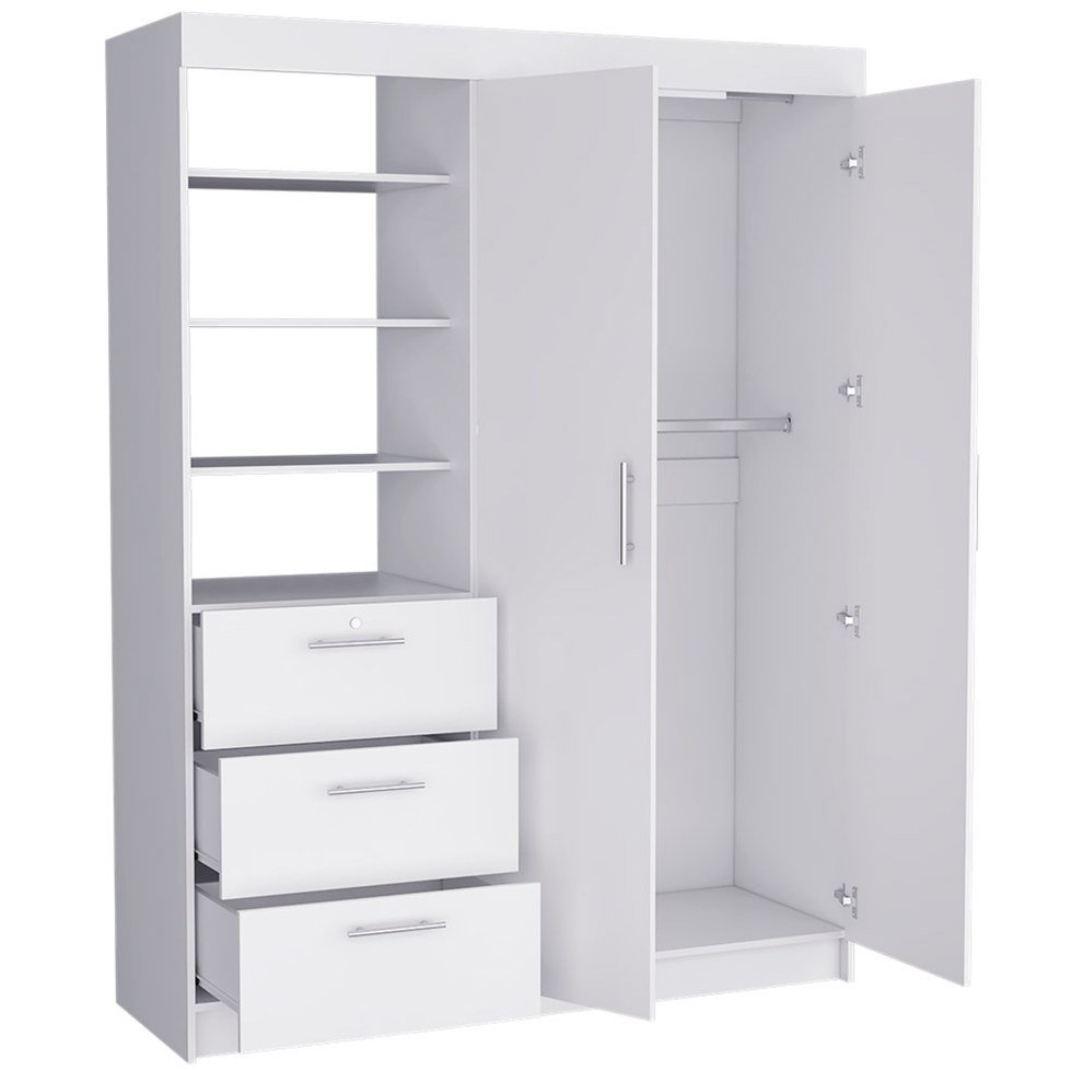 White Three Drawer Combo Dresser By Homeroots | Dressers | Modishstore - 3