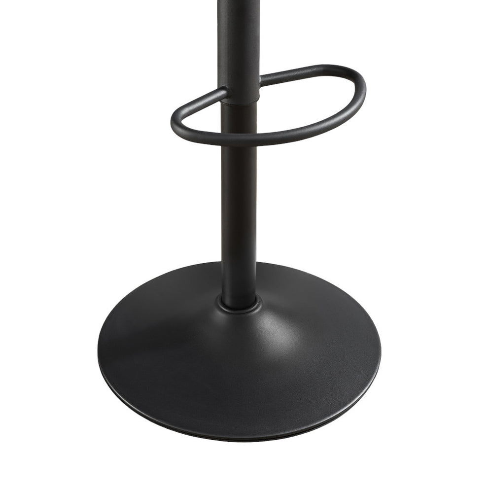 Set of Two Black Faux Leather And Steel Swivel Low Back Adjustable Height Bar Chairs By Homeroots | Bar Stools | Modishstore - 4