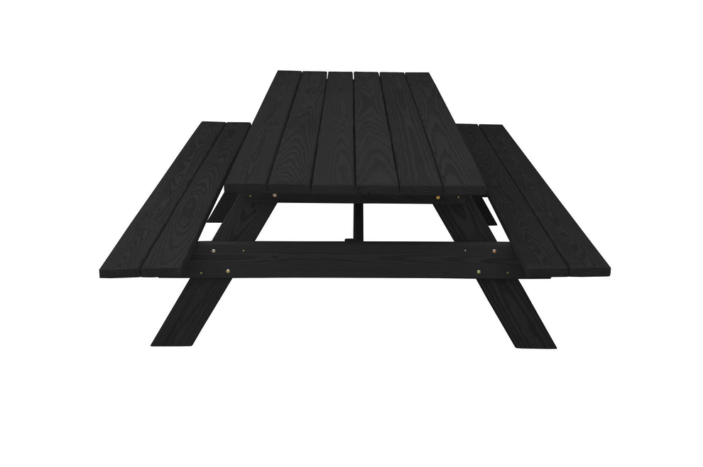 Charcoal Solid Wood Outdoor Picnic Table By Homeroots | Outdoor Tables | Modishstore - 3