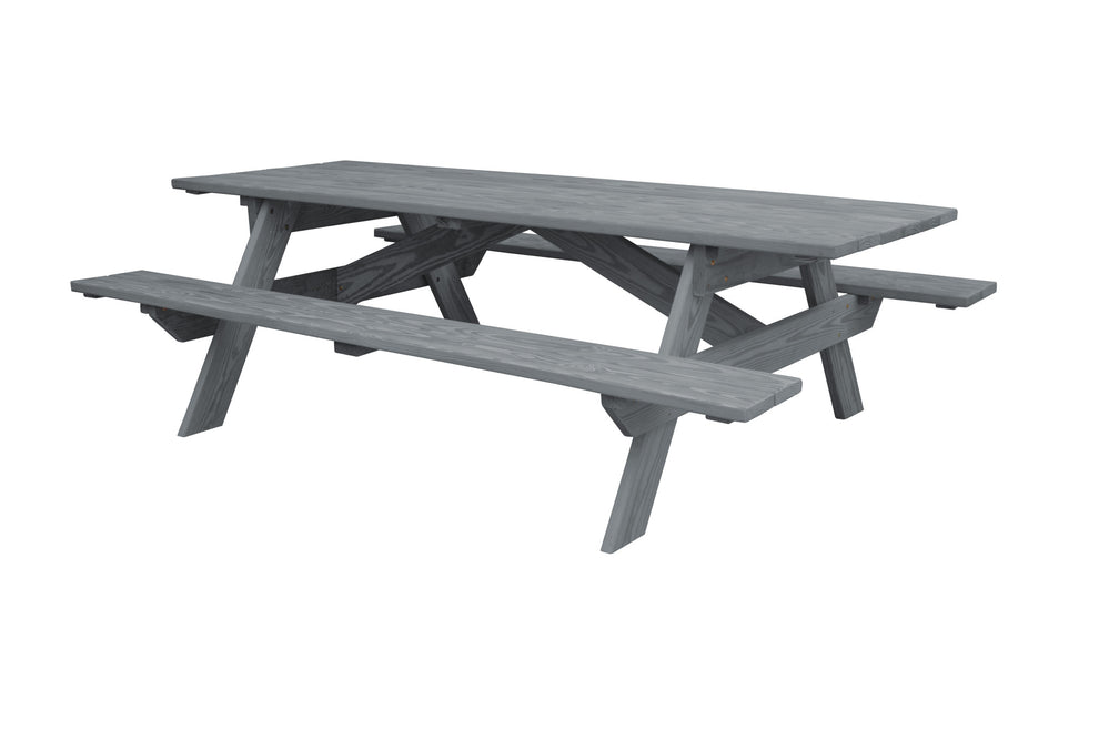 Gray Solid Wood Outdoor Picnic Table By Homeroots | Outdoor Tables | Modishstore - 3
