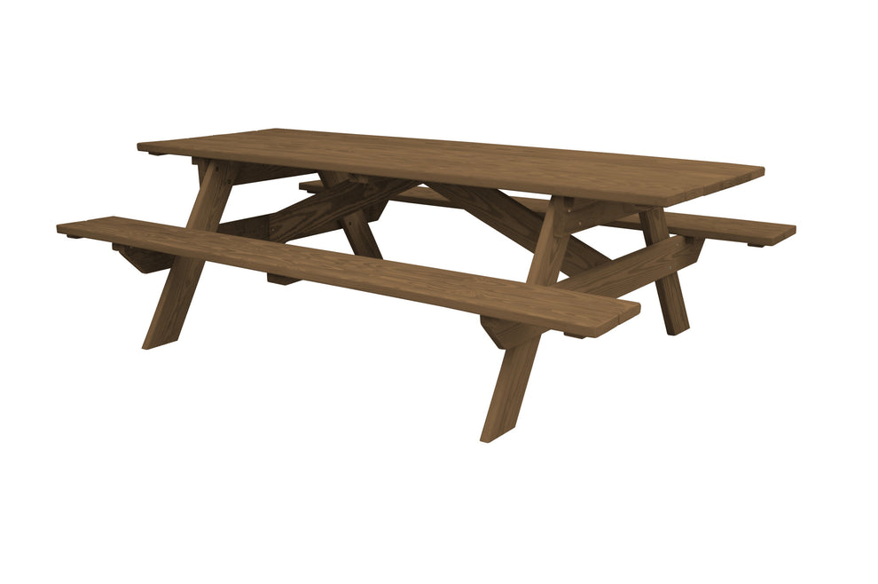 Wood Brown Solid Wood Outdoor Picnic Table By Homeroots | Outdoor Tables | Modishstore - 2