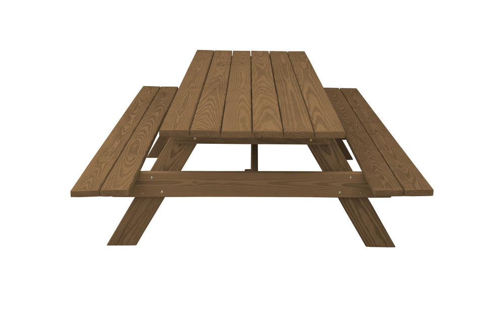 Wood Brown Solid Wood Outdoor Picnic Table By Homeroots | Outdoor Tables | Modishstore - 3