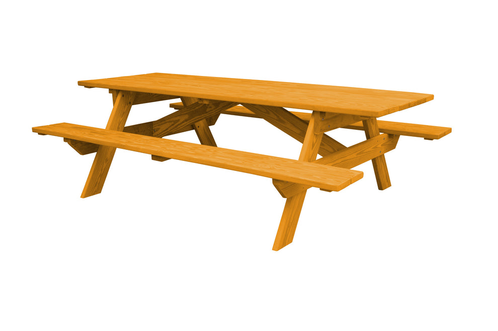 Natural Solid Wood Outdoor Picnic Table By Homeroots | Outdoor Tables | Modishstore - 2