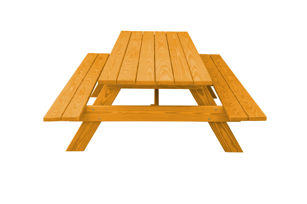 Natural Solid Wood Outdoor Picnic Table By Homeroots | Outdoor Tables | Modishstore - 3