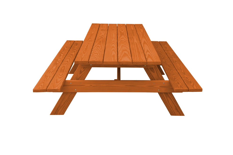 Red Solid Wood Outdoor Picnic Table By Homeroots | Outdoor Tables | Modishstore - 3