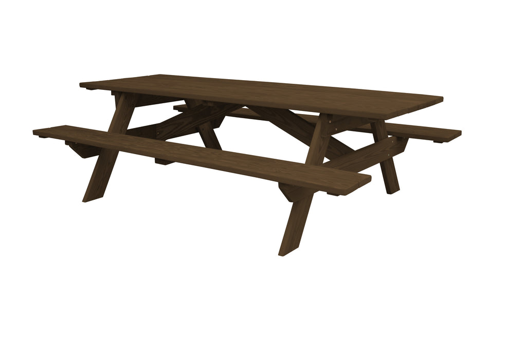 Dark Brown Solid Wood Outdoor Picnic Table By Homeroots | Outdoor Tables | Modishstore - 2