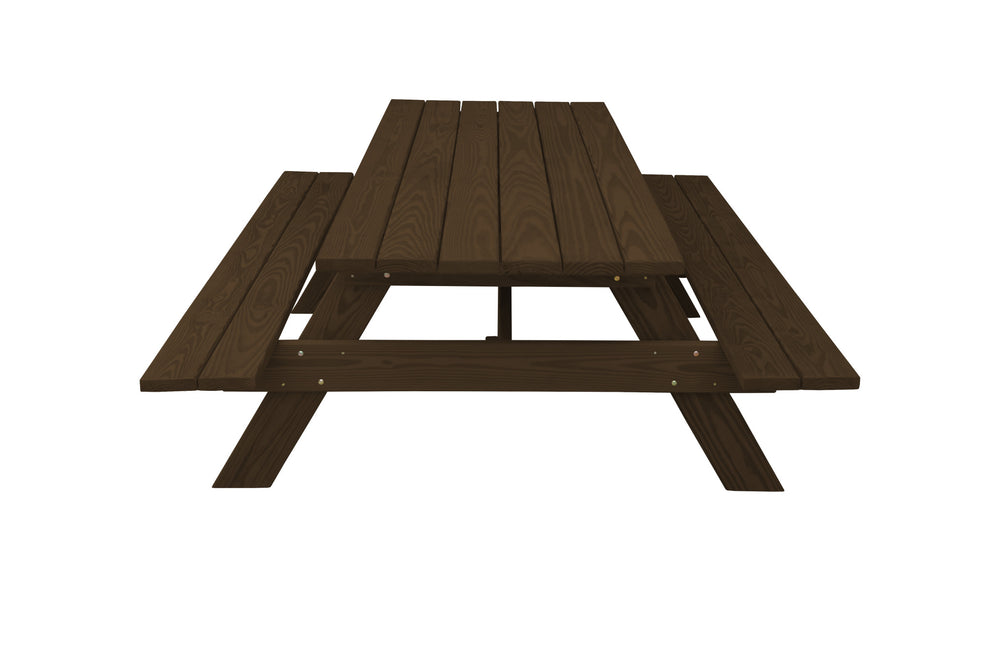 Dark Brown Solid Wood Outdoor Picnic Table By Homeroots | Outdoor Tables | Modishstore - 3