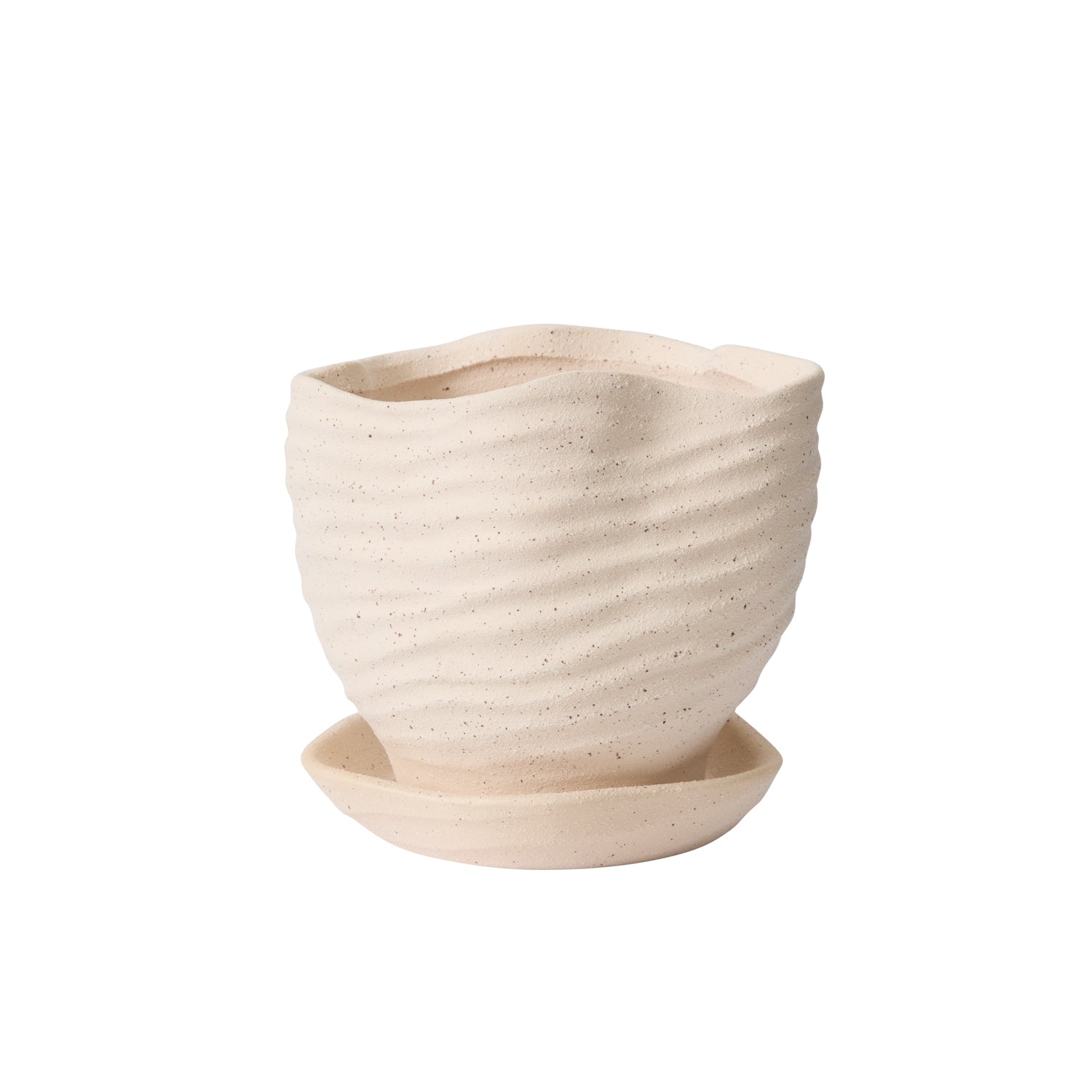 Highland Pot with Saucer Set of 4 By Accent Decor | Planters, Troughs & Cachepots | Modishstore - 2